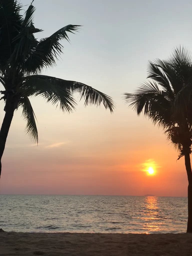 Romantic Thailand beach sunset for destination wedding