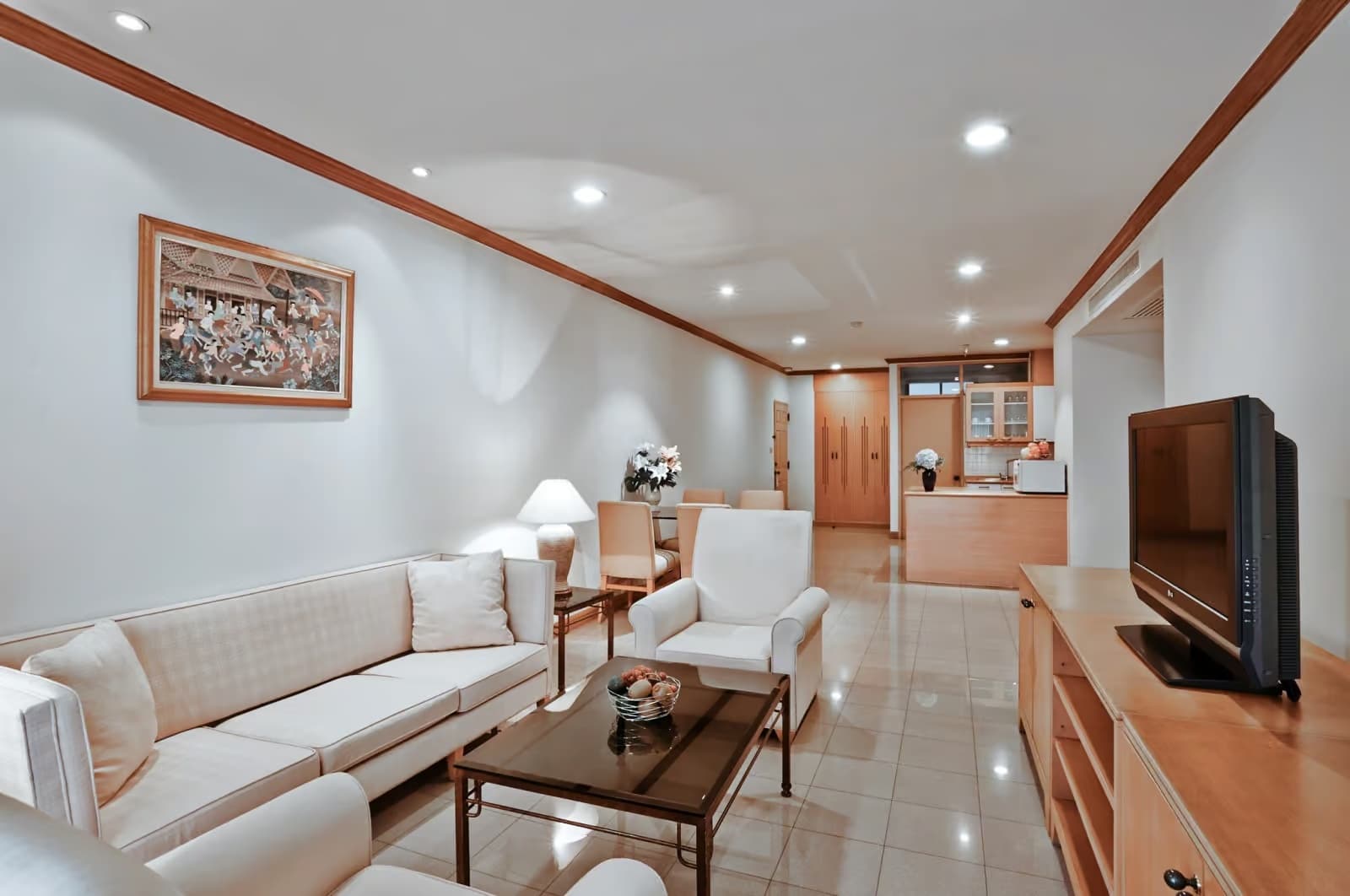 Spacious 1 bedroom open-plan living and dining with city view at Riverine Place